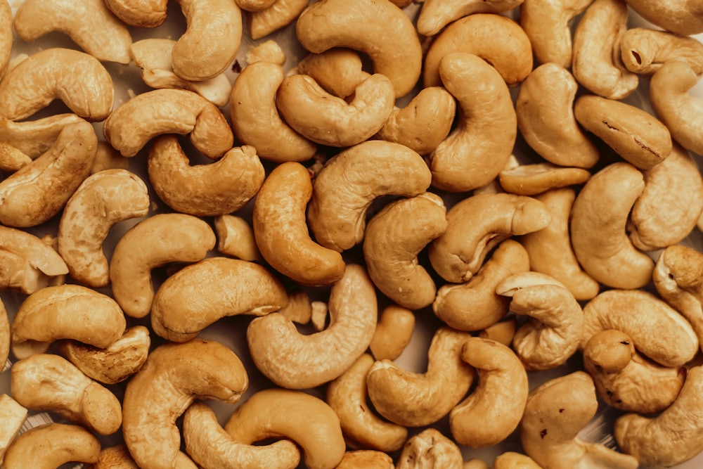 A pile of cashew nuts
